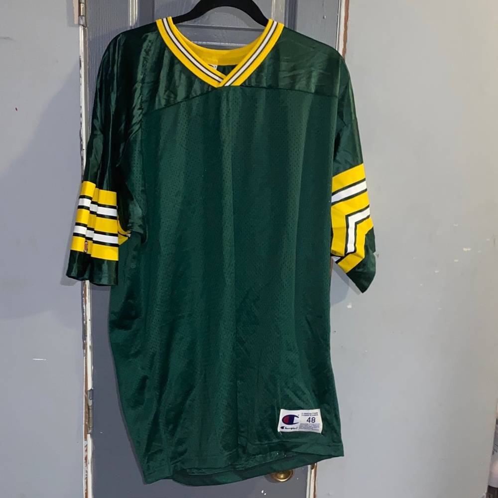 Champion Men's Green Jersey with Yellow Accents